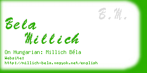 bela millich business card