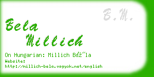 bela millich business card